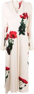 Victoria Beckham Maxi-jurk met bloemenprint Beige