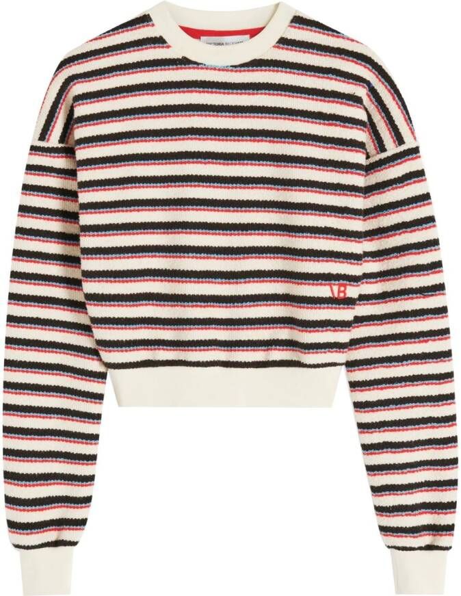 Victoria Beckham Gestreepte sweater Wit