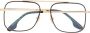 Victoria Beckham Grooved bril met vierkant montuur Goud - Thumbnail 1