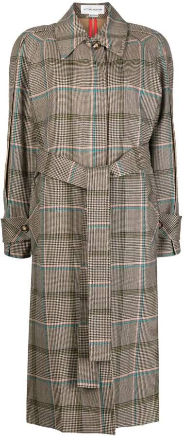 Victoria Beckham Jas met enkele rij knopen Bruin