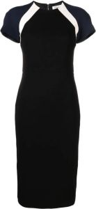 Victoria Beckham Midi-jurk met colourblocking Zwart