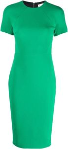 Victoria Beckham Midi-jurk met korte mouwen Groen