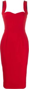 Victoria Beckham Midi-jurk met sweetheart hals Rood