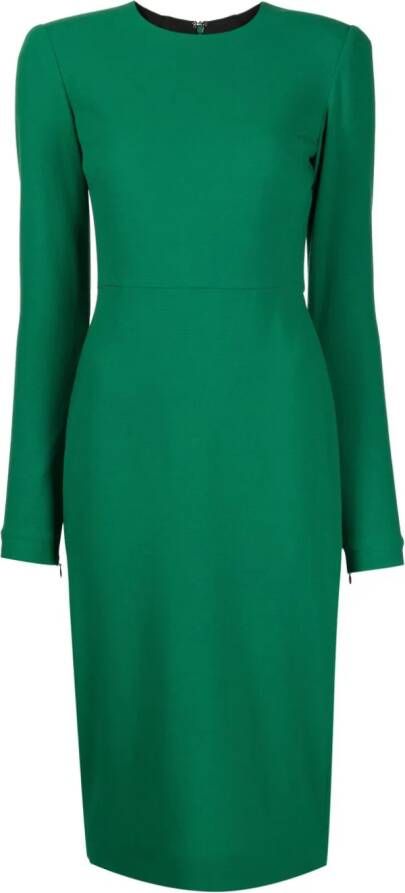 Victoria Beckham Midi-jurk van scheerwol Groen