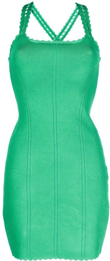 Victoria Beckham Mini-jurk met gekruiste bandjes Groen