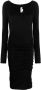 Victoria Beckham Midi-jurk met ruches Zwart - Thumbnail 1