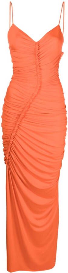 Victoria Beckham Maxi-jurk met ruches Oranje