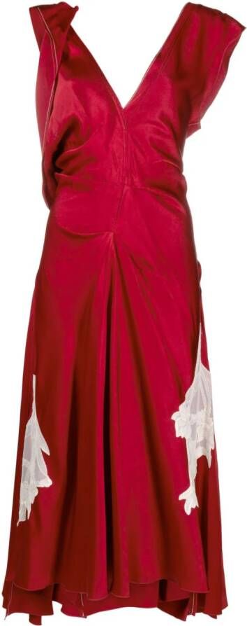 Victoria Beckham Satijnen jurk Rood