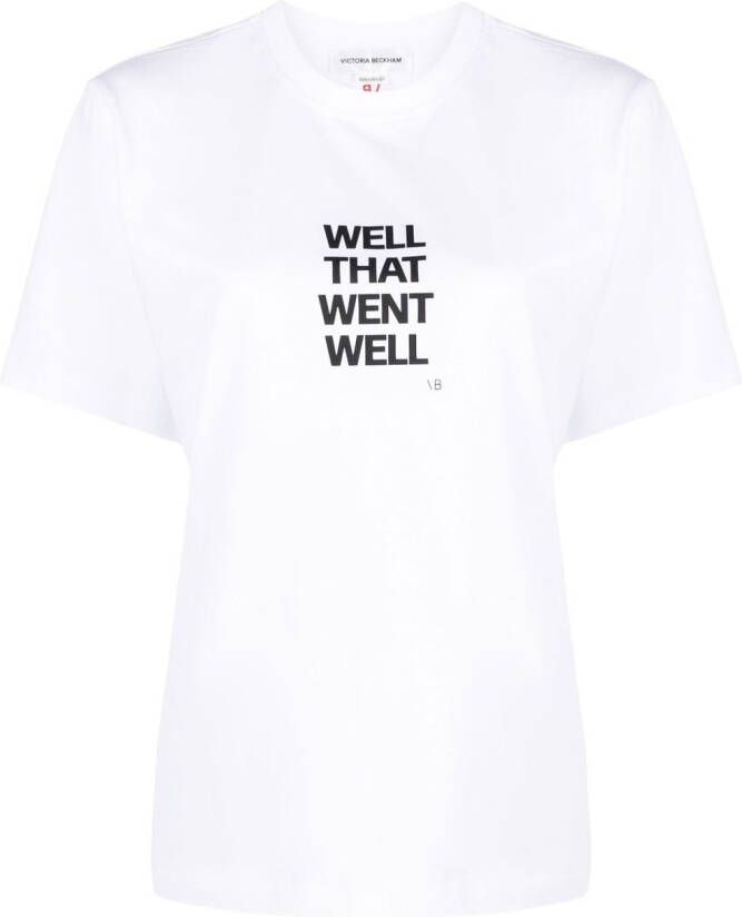 Victoria Beckham T-shirt met tekst Wit