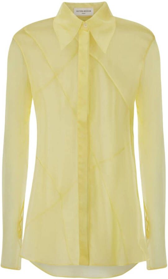 Victoria Beckham Doorzichtige blouse Geel