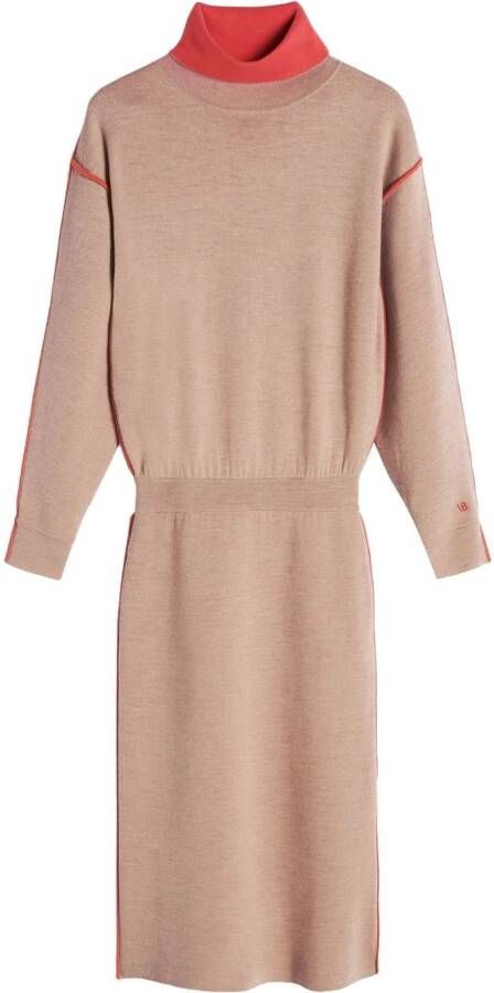 Victoria Beckham Sweaterjurk met contrasterende afwerking Bruin