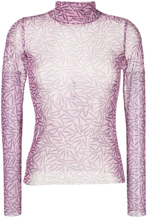 Viktor & Rolf Semi-doorzichtige top Roze