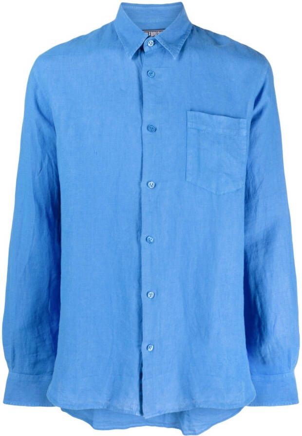 Vilebrequin Linnen overhemd Blauw