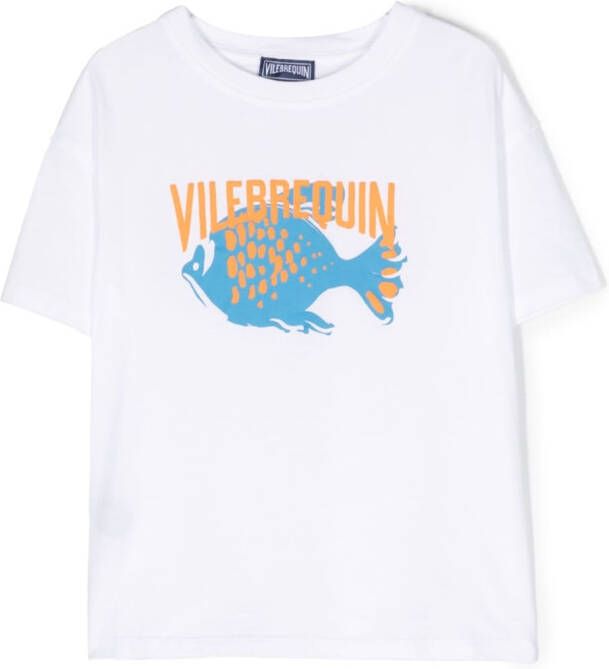 Vilebrequin Kids T-shirt met logoprint Wit