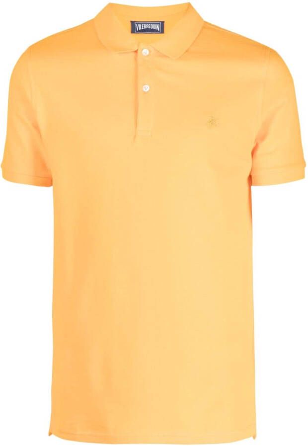 Vilebrequin Poloshirt met geborduurd logo Oranje