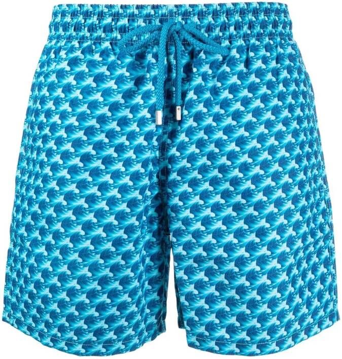 Vilebrequin Zwembroek met wafelprint Blauw