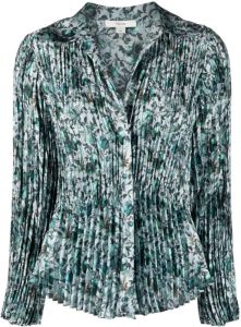Vince floral-print plissé blouse Groen