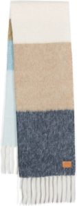 Vince fringed colour-block scarf Blauw