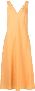 Vince Midi-jurk met V-hals Oranje