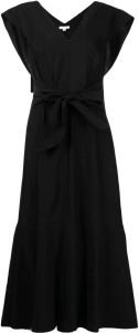 Vince Midi-jurk met V-hals Zwart