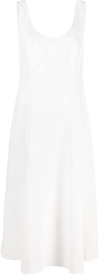 Vince Midi-jurk met diepe ronde hals Wit