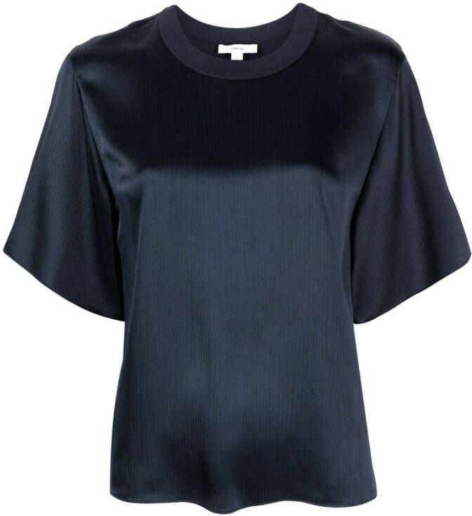 Vince Zijden T-shirt Blauw