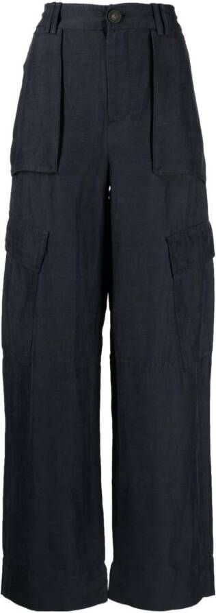 Vince wide-leg linen trousers Blauw
