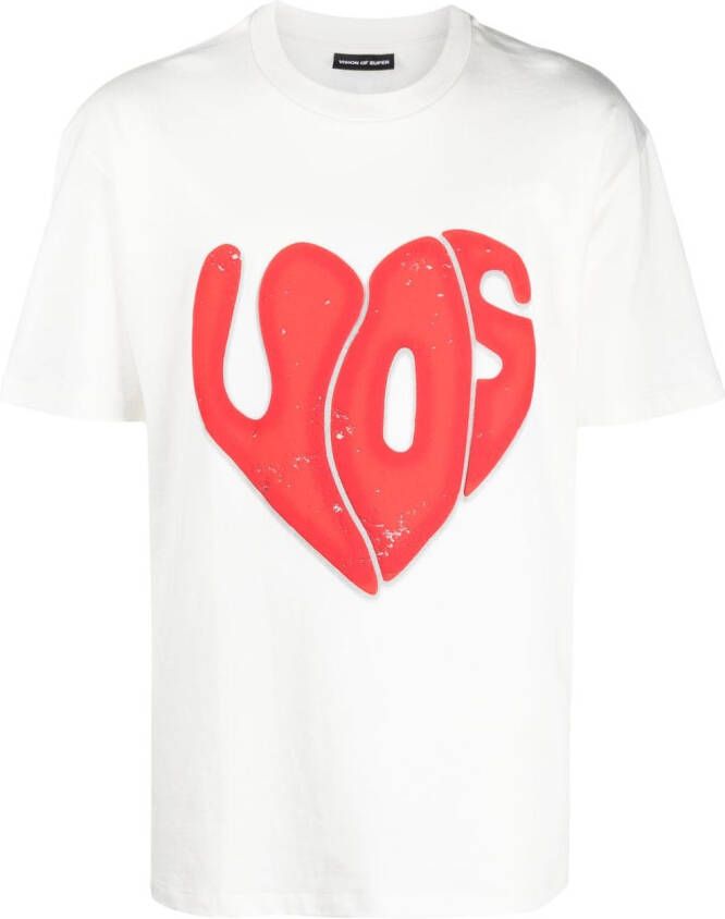 Vision Of Super T-shirt met logo-reliëf Wit