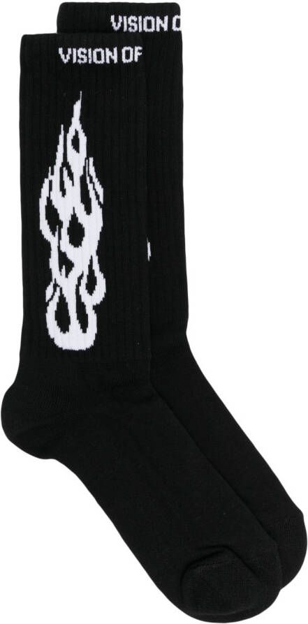 Vision Of Super Ribgebreide sokken Zwart