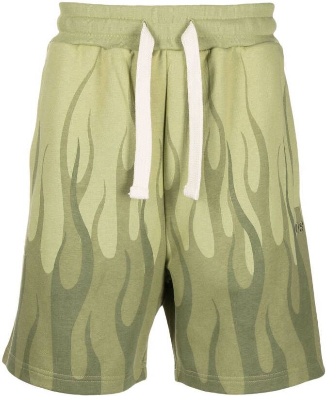 Vision Of Super Shorts met vlammenprint Groen