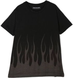 Vision Of Super Kids T-shirt met vlam print Zwart