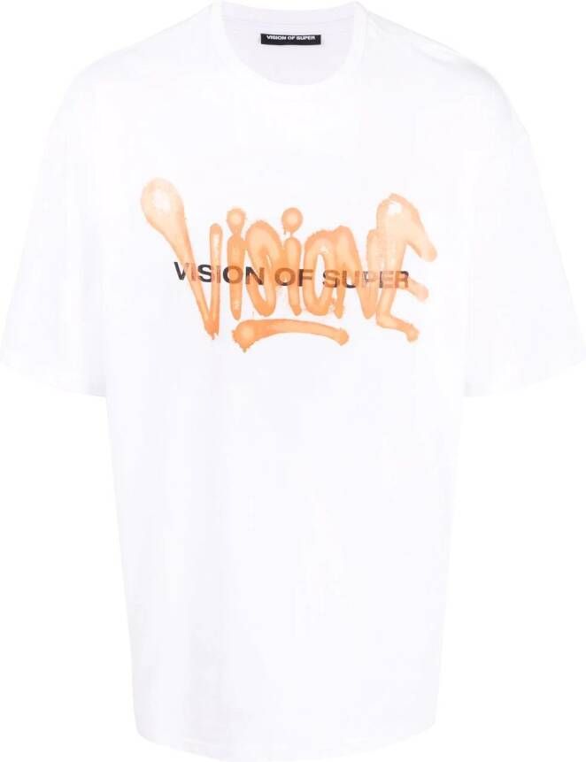 Vision Of Super T-shirt met logoprint Wit