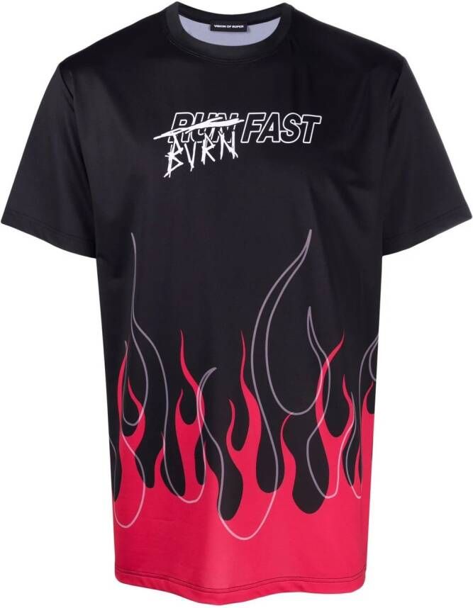 Vision Of Super T-shirt met vlammenprint Zwart