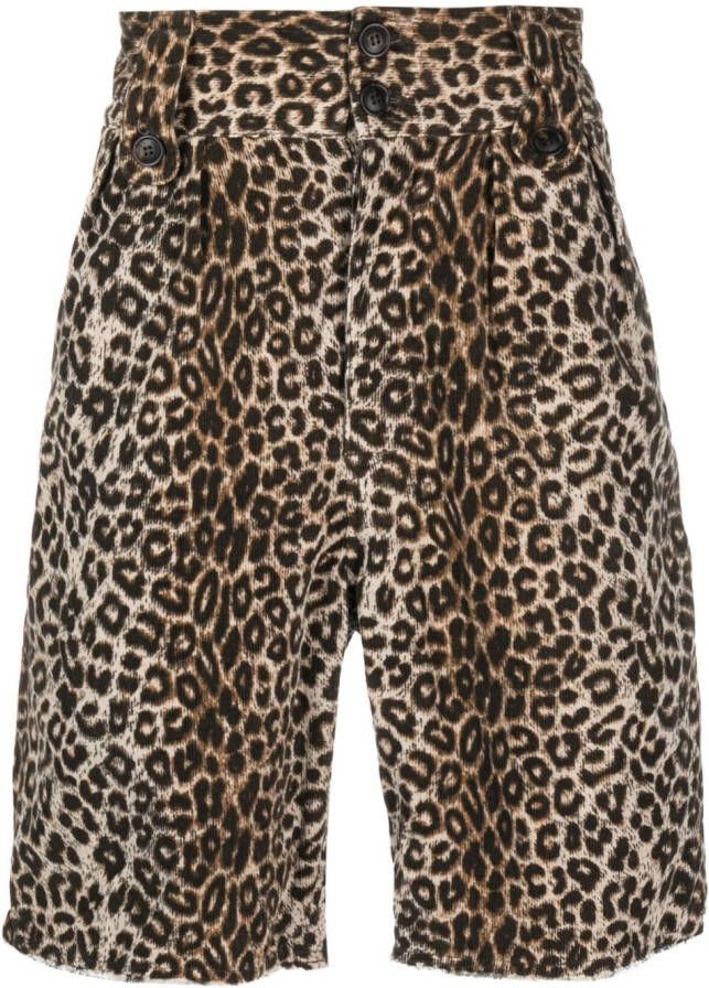 Visvim Bermuda shorts met luipaardprint Beige