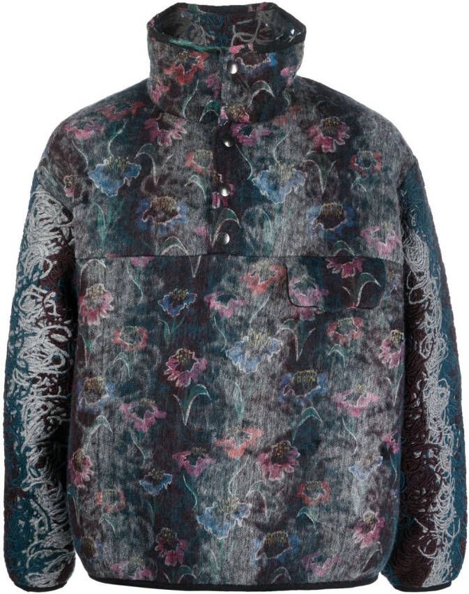 VITELLI Pullover jack met geborduurde bloemen Blauw