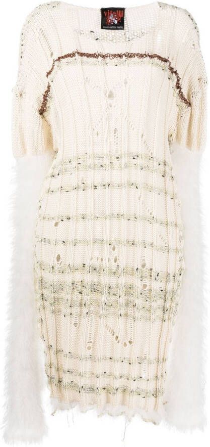 VITELLI Gebreide trui-jurk Beige
