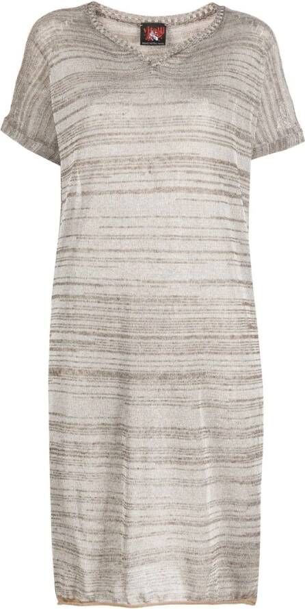 VITELLI Gestreepte midi-jurk Wit