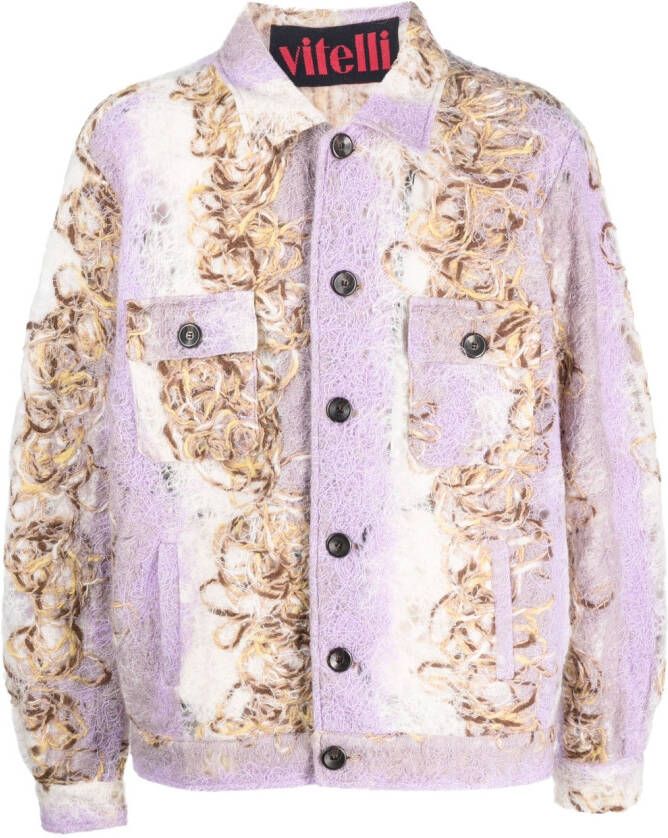 VITELLI Bomberjack met print Beige