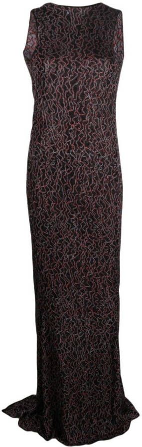 VITELLI Maxi-jurk met gedrapeerd detail Zwart