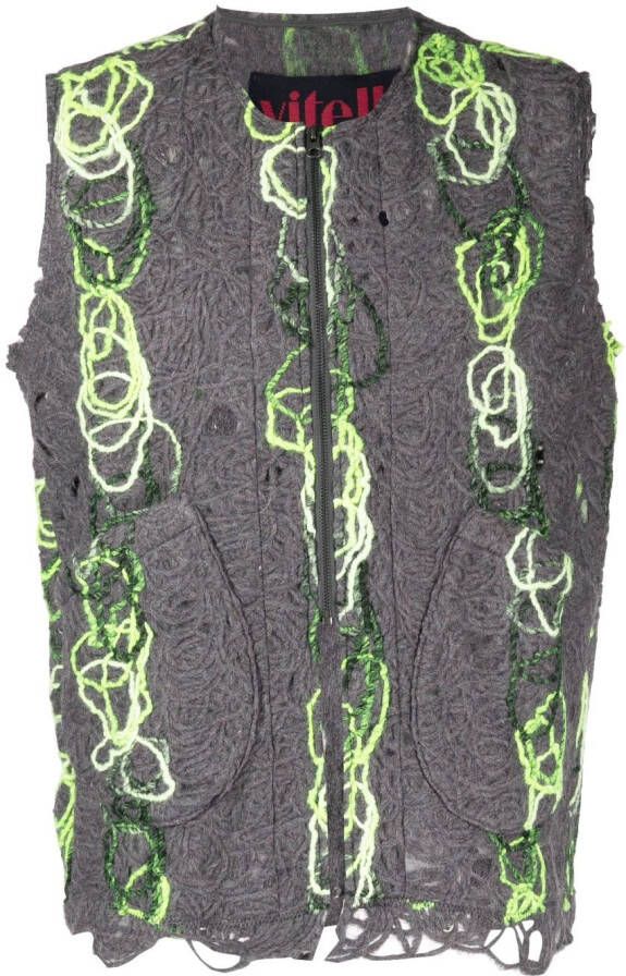 VITELLI Opengebreid gilet Grijs