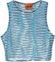 VITELLI Semi-doorzichtige top Blauw - Thumbnail 1