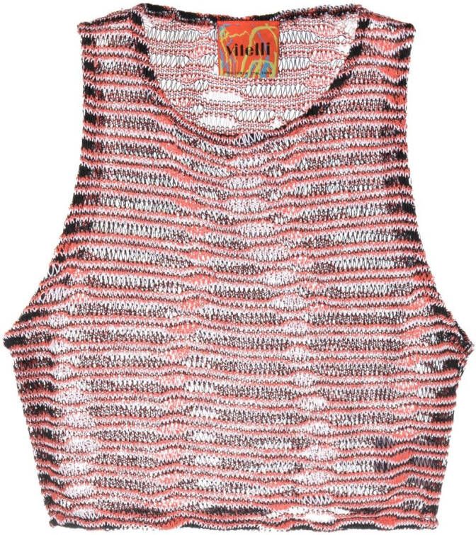 VITELLI Semi-doorzichtige top Rood