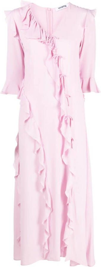 Vivetta Asymmetrische maxi-jurk Roze