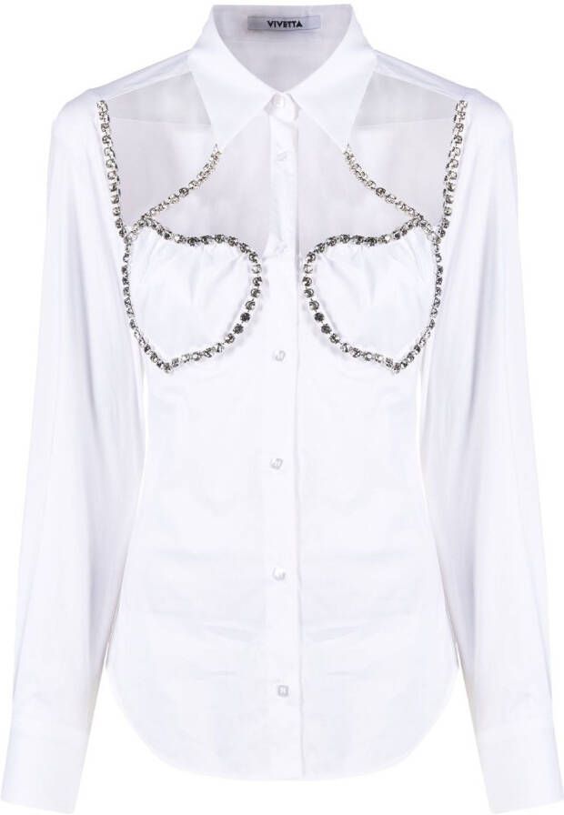 Vivetta Blouse verfraaid met kristallen Wit