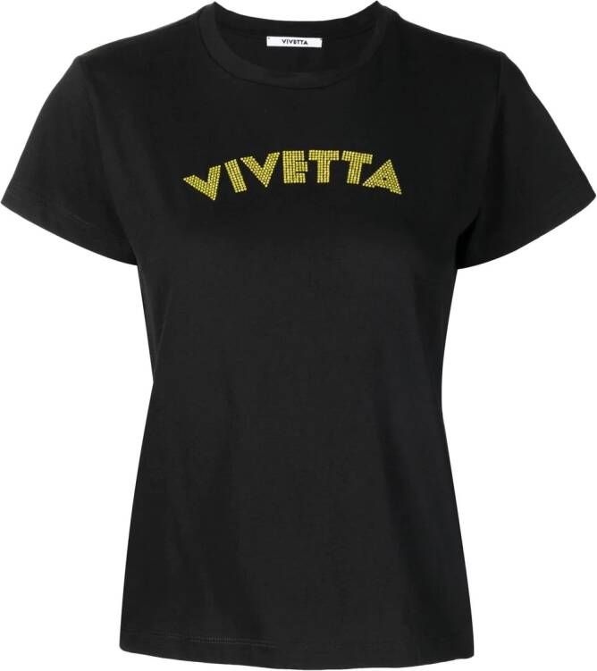 Vivetta T-shirt met logo van stras Zwart