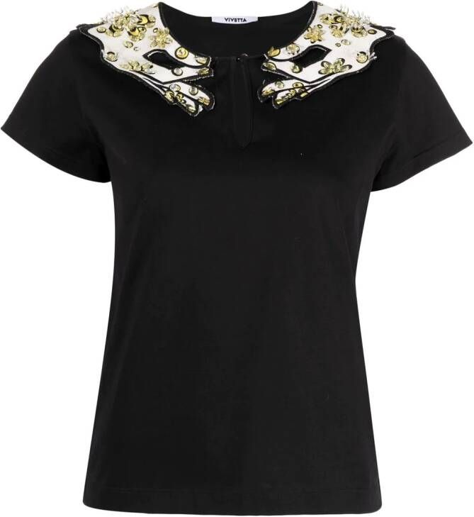 Vivetta T-shirt met verfraaide kraag Zwart