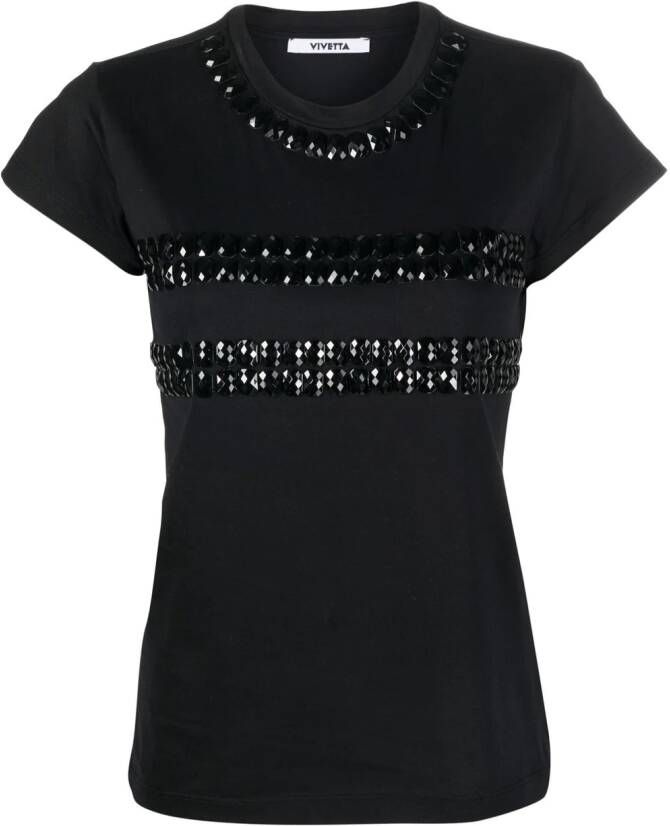 Vivetta T-shirt verfraaid met kristallen Zwart