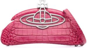 Vivienne Westwood Amber clutch met krokodillen-reliëf Roze
