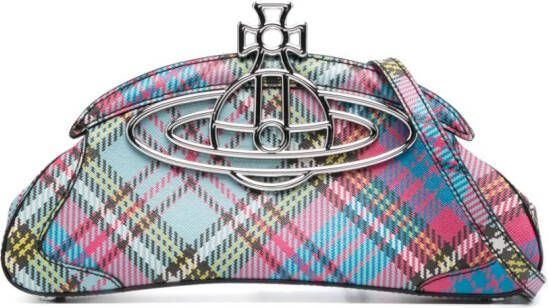 Vivienne Westwood Amber clutch met tartan ruit Blauw
