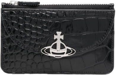 Vivienne Westwood crocodile-embossed zip wallet Zwart